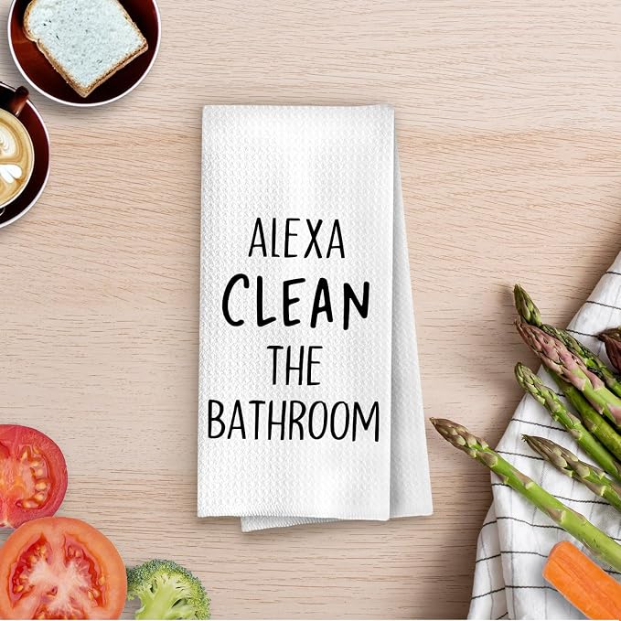Funny Hand Towels for Bathroom 16x24 Inch, Funny Bathroom Decor, Clean The Bath Room Decorative Hand Towels for Bath Room Washroom