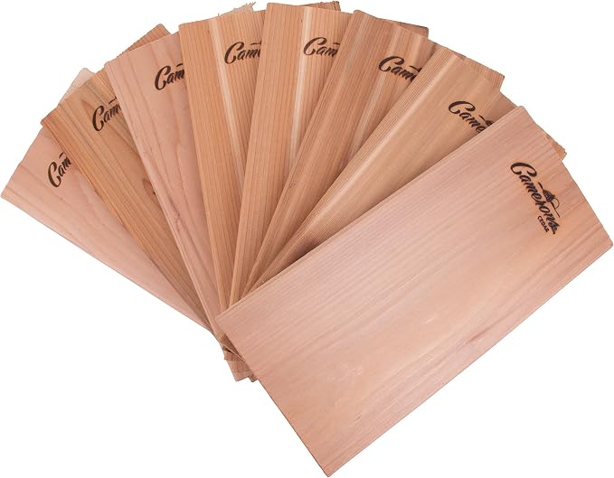 Camerons Cedar & Alder Grilling Planks - 8 Pack (5.5x11.5") - Premium Natural Wood - Easily Infuse Smoky Flavor into BBQ Salmon, Fish, Pork, Veggies, and More - Sourced in the USA - Grilling Gift Idea