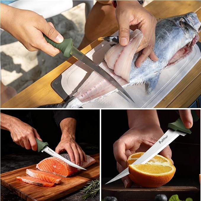 7 In Fillet Knife,5 In Stainless Steel Fishing Bait Knife | Fishing Bait Knife with Non-Slip Handle,Fishing Gear Set with Protective Sheath