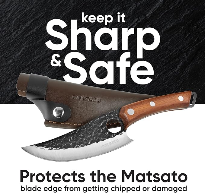 Matsato Kitchen Knife Leather Sheath for Japanese Steel Chef's Knife | Holder Perfect for Cutting and Chopping, 6.3 Inch Matsato Knives holder