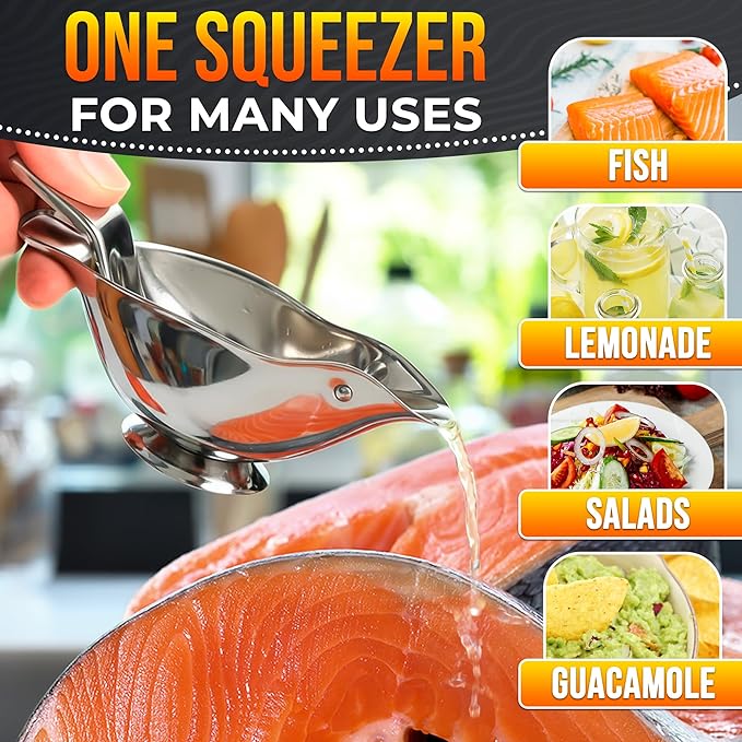 Bird Lemon Squeezer with Pour Spout, Tiny Stainless Steel Slice Press | Cute Citrus Wedge Juicer for Limes, Mess-Free, Dishwasher Safe, a Mini Travel Size for Tea Service, Seafood, and Cocktails