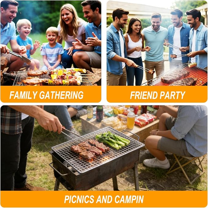 Grill Topper,3 PCS BBQ Grill Mesh Mat,14×10 Inch Mesh Baking Tray,Baking Rack Replacement Pad for Outdoor Barbecue, Camping & Picnics