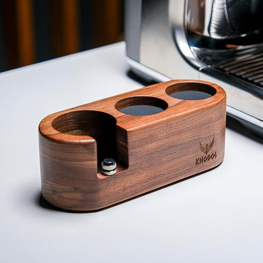 51mm Espresso Tamping Station Rosewood KNODOS Coffee Tamping & Portafilter Holder | Espresso Tamper Station for Espresso Organizer & Accessories