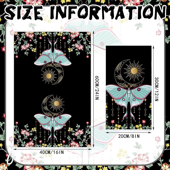 Boyiee Set of 6 Witchy Kitchen Towels Boho Tea Towels Absorbent Mushroom Floral Dish Towels 24 x 16'' Gothic Dish Towels Sun Moon Star Butterfly Hand Towels Gifts for Farmhouse Kitchen Bathroom