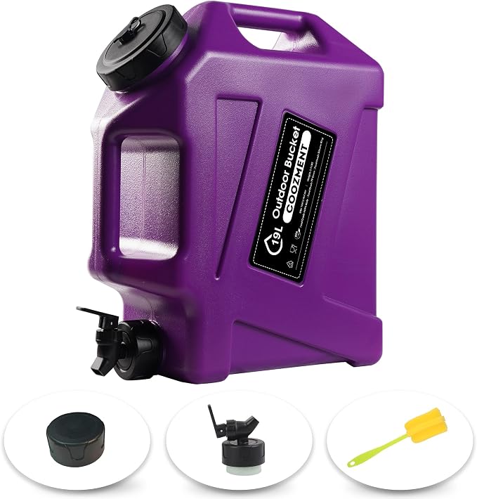 COOZMENT 3.2 Gallon/5 Gallon Water Containers with Spigot, BPA Free Water Jug, Military Green Water Tank, Multifunction Water Storage Containers for Camping Outdoor Hiking,Emergency Storage