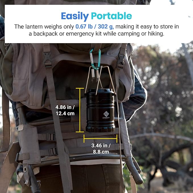 Etekcity LED Camping Lanterns, Battery Operated, 2 Pack | Power Outages, Hurricane Preparedness, Camping, Emergency Kit, Water Resistant, Collapsible Design, Batteries Included