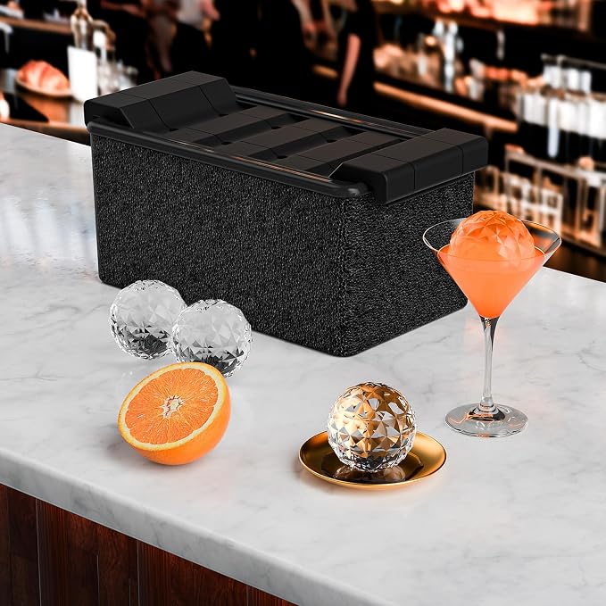 Bangp Clear Ice Ball Maker Mold,8 Crystal-clear 2" Ice Balls | Clear Ice Cube Maker for Whiskey,Cocktails and Drinks,Non-BPA,Fun Shapes Silicone Ice Ball Mold,Gifts for Men