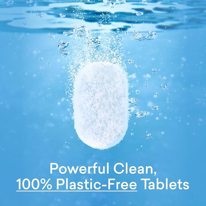 BLUELAND 100% Plastic-Free Dishwasher Detergent Tablets, Starter Set, 60 Count with tin, Free & Clear, Eco-Friendly Dishwashing Pods, Cuts Grease & Stuck on Food, Rinses Clean for Streak-Free Shine