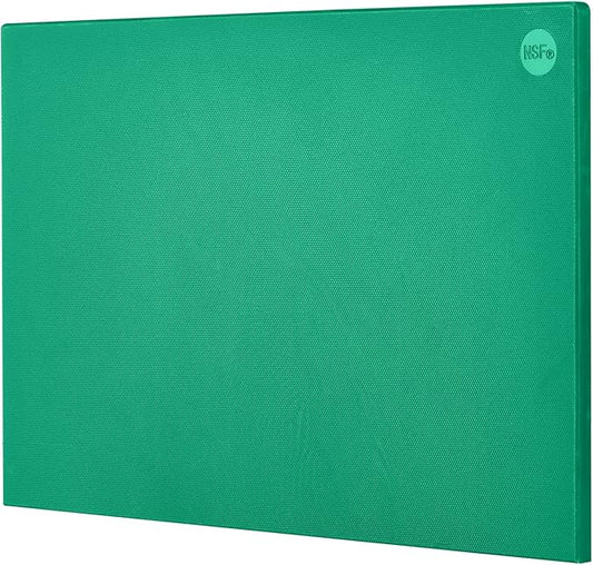 CURTA Cutting Boards for Kitchen, 24" x 18" x 0.5" Green Color Coded Plastic Commercial Chopping Board Anti Slip Surface Dishwasher Safe