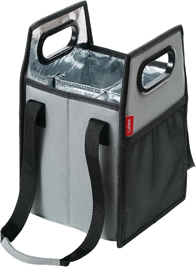 Collapsible Bottle Carrier - Reusable Portable Wine Bottle Case for Tote Bag, Moving, Vacation & Grocery Shopping