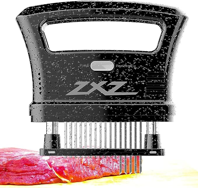 ZXZ Meat Tenderizer Easy to hold large handle | Detachable 48 stainless steel blade | Easy To Use & Clean (Black)
