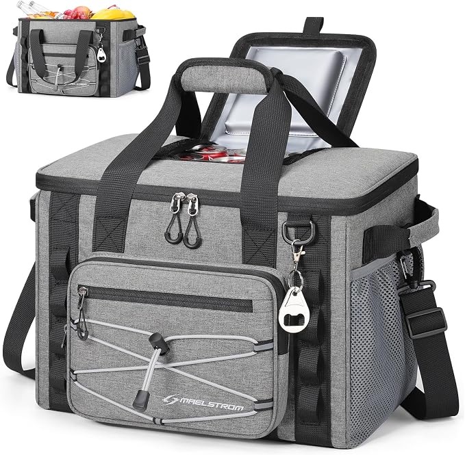 Maelstrom 30/40 Can Soft Cooler Bag, Leakproof Insulated Ice Chest | 24h Cold (With Ice), 5-Layer Insulation, Multi-Pockets ,Lightweight,Perfect For Camping, Beach, Hiking, Kayaking, Road Trips
