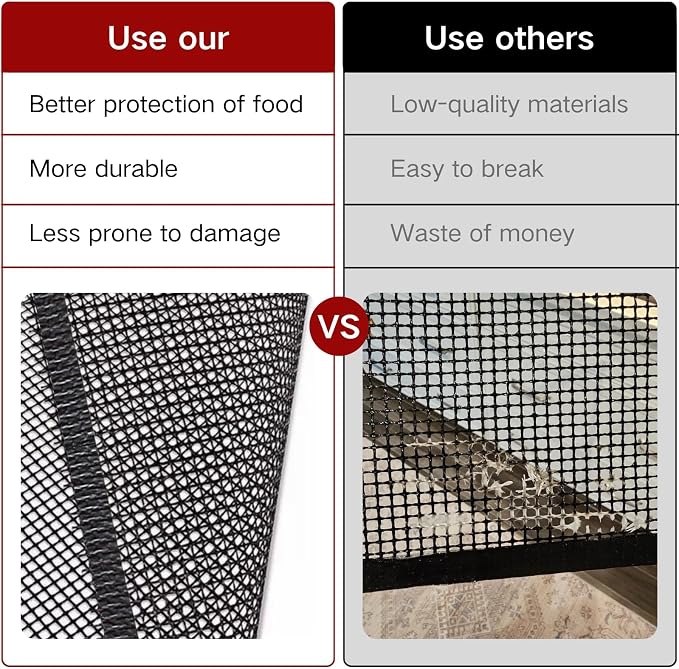 3 Pack Grill Mesh Mat Outdoor Grill, Heavy Duty and Non Stick BBQ Grilling Mats & Baking Mats, Resuable and Easy to Clean, Works on Gas Charcoal and Electric BBQ (15.7 x 13 Inch x 3 pcs)