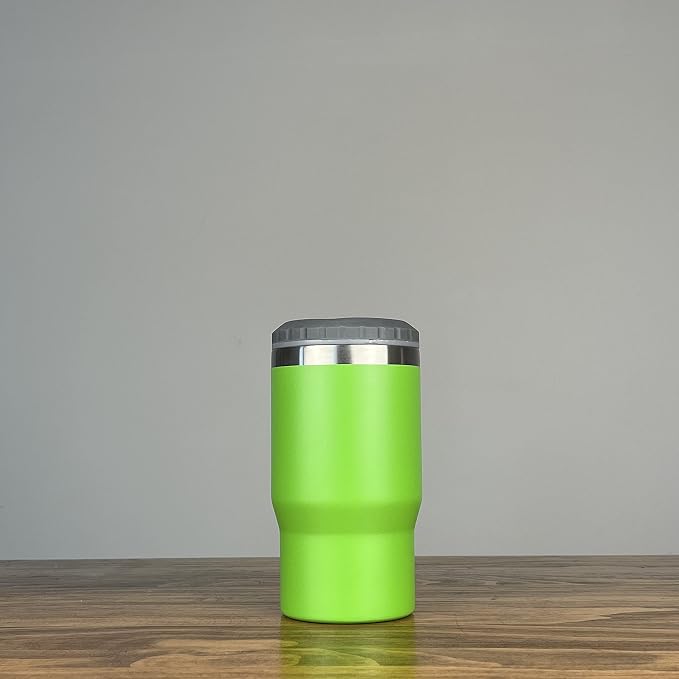 4 in 1 Stainless Steel Can/Bottle Insulator, 14oz Two-Way Lids SUS Insulated Can Cooler, Beer Bottle holder (Green)