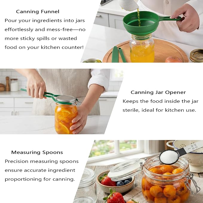 24 Quart Pressure Canner with Gauge & 9-Piece Canning Supplies Starter Kit – Extra Large Aluminum Pressure Cooker for Canning, Induction Compatible, Safe Home Food Preservation