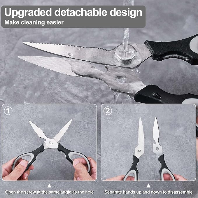 3-Pack Kitchen Scissor All Purpose Kitchen Shears Heavy Duty Scissors Stainless Steel Dishwasher Safe Cooking Scissors, Kitchens Utensils removable for Cutting Meat, Chicken,Fish, Vegetable