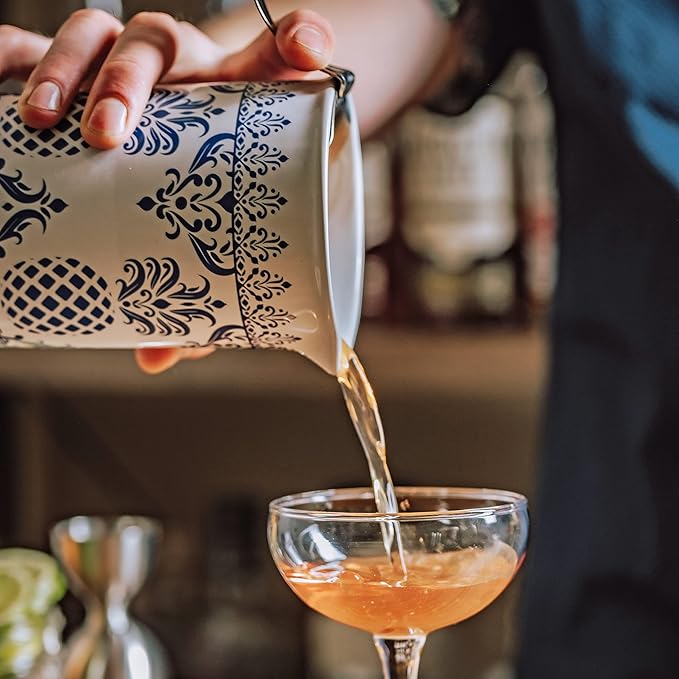 PIÑA BARWARE Seamless Professional Porcelain Mixing Glass – 600mL / 20oz (Traditional Blue Willow Pattern, 4)