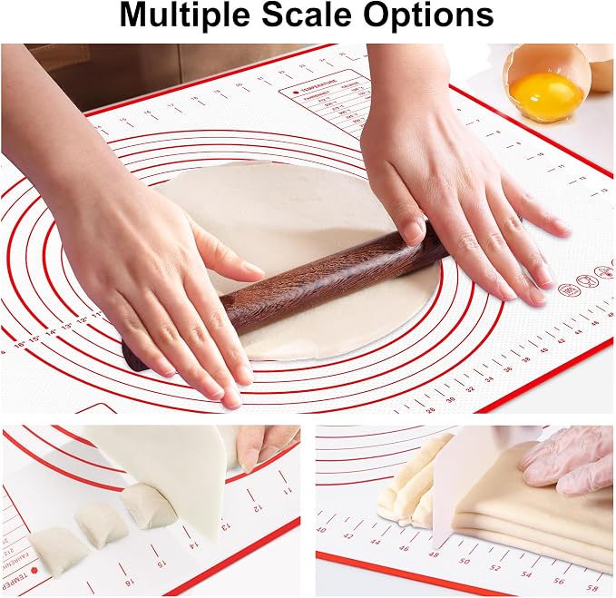 HOOMIL Silicone Baking Mat, 28"x20" | Food-Grade, BPA-free, Non-Stick,Non-Slip, Precision Measurements, Large, Easy to Store
