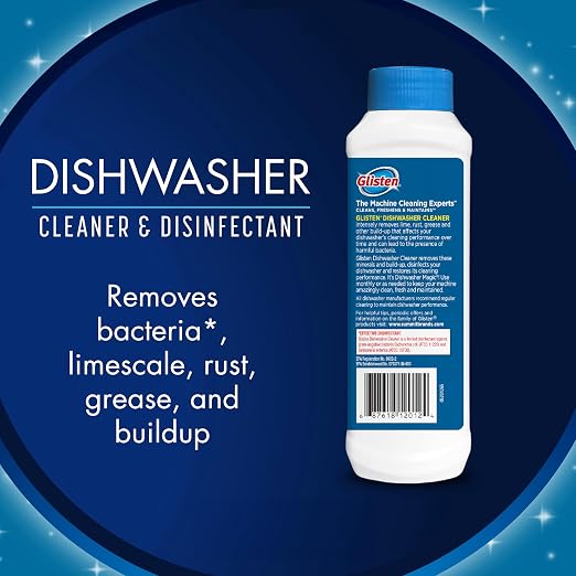 Glisten Dishwasher Magic Machine Cleaner and Disinfectant 2-Pack and Dishwasher Detergent Booster