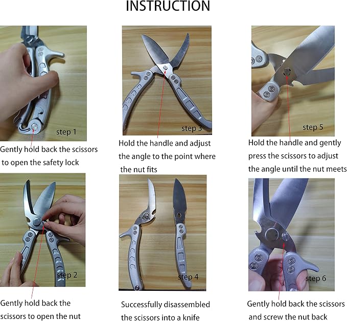 Jasni Heavy Duty Kitchen Shears, Spring Loaded Poultry Shears Stainless Steel Chef Scissors for Bone, Chicken, Poultry, Fish, Food, Meat,Spring-loaded Full Steel Handle