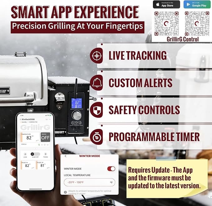 Smart WiFi PID Controller Kit for Camp Chef Gen 2 Retro Fit Grills | Upgrade Kit with WiFi controller & 2 meat probes, Fits Pursuit 20, SG/SGX/DLX/XT/Woodwind Classic series, replaces PG24-82