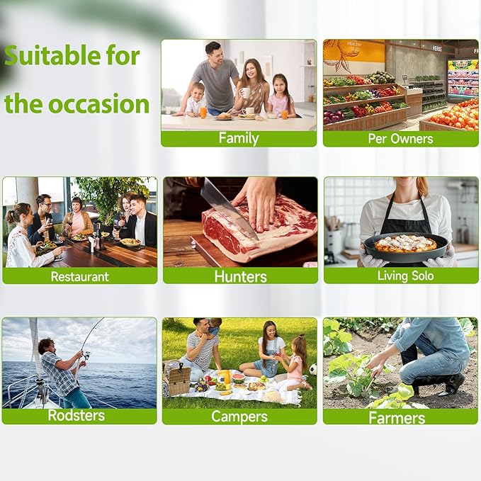 Vacuum Sealer for Food - Tempered Glass Panel, LED Touch Control, Digital Display, Pulse/Moist/Dry/Seal/External Suction Modes, Includes 30 Vacuum Bags & Built-in Cutter(White)