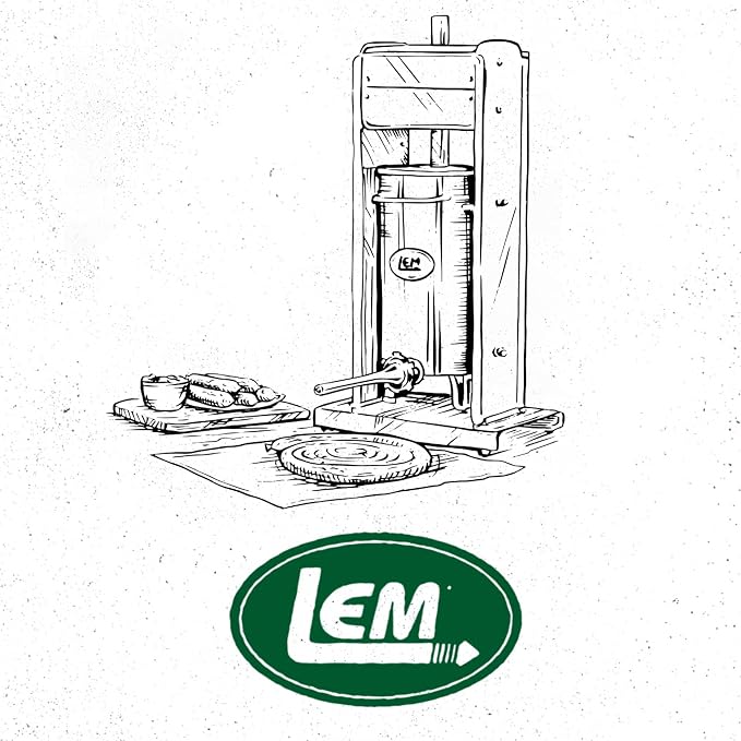 LEM Products MightyBite 5 lb Sausage Stuffer, Professional Design, Stainless Steel, Includes Clamps & Stuffing Tubes, Removable Cylinder, Air-Release Piston, Meat Stuffer Machine for Home Use