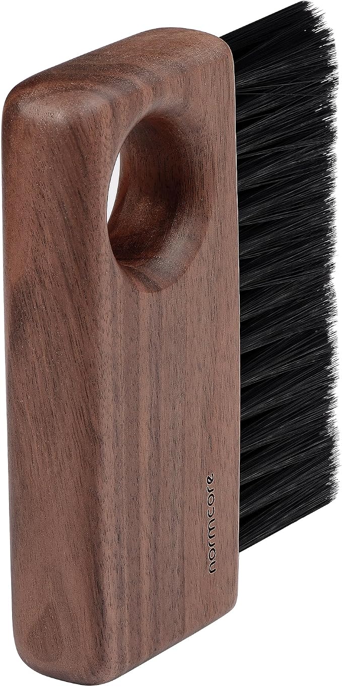 Normcore Barista Bench Brush, American Walnut Coffee Brush | Natural walnut wood handle, for espresso bar/countertop, sweeps coffee grounds, compact daily cleanup tool