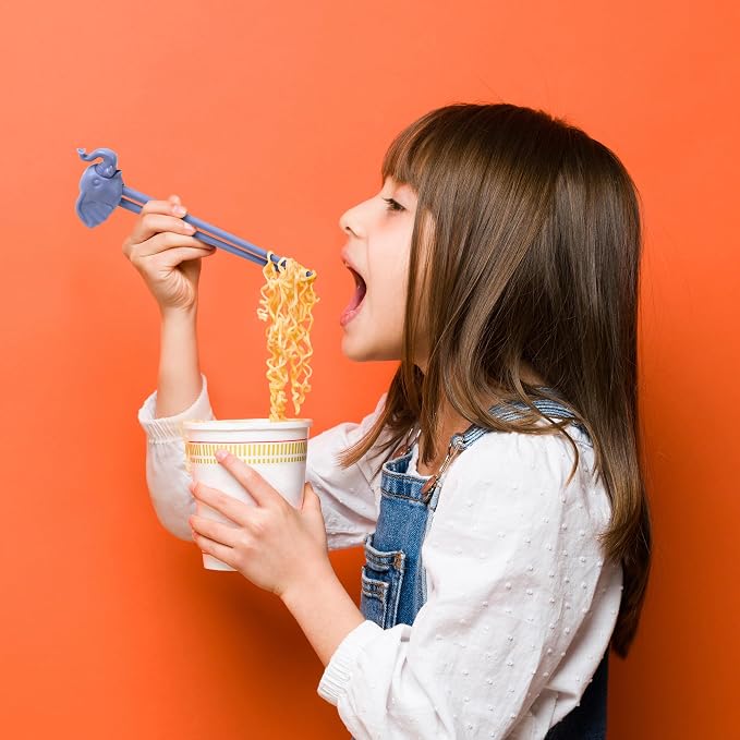 Genuine Fred MUNCHTIME Elephant Chopsticks, Picky Eater Solutions, Beginner Kids Reusable Chopsticks, Animated, Interactive Design, Fun Gift for Kids