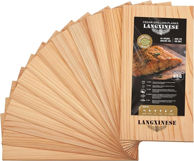 Bigger 13 PK, Cedar Planks for Grilling Salmon,11"x 5.5" Better Smoking, Add Smoky Flavor to Salmon, Veggies, Restaurant Quantity