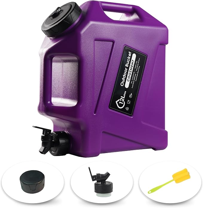 COOZMENT 3.2 Gallon/5 Gallon Water Containers with Spigot, BPA Free Water Jug, Military Green Water Tank, Multifunction Water Storage Containers for Camping Outdoor Hiking,Emergency Storage