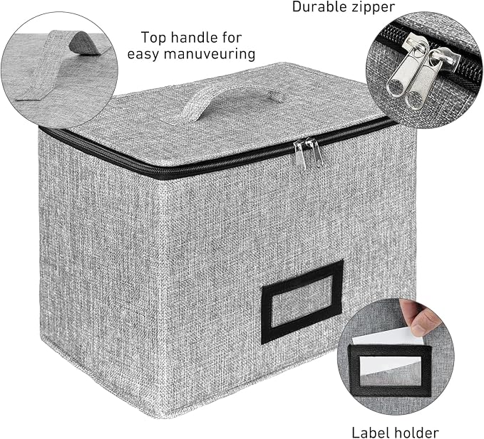HURZMORO Stemware Storage Cases, Wine Glass Storage Box Containers for Glassware or Crystal, Holds 6 Red or White Glasses, Hard Top and Sides (Grey, Mug and Wine Glass Storage Box, 6 Compartments)