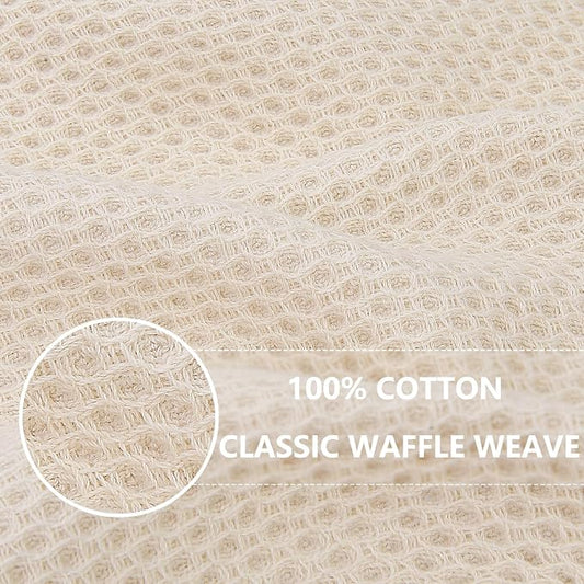 Homaxy 100% Cotton Oversized Waffle Weave Kitchen Towels, 5-Pack, Beige | 20 x 28 Inches, Ultra Soft Absorbent Dish Towels, Quick Drying Large Cleaning Towels