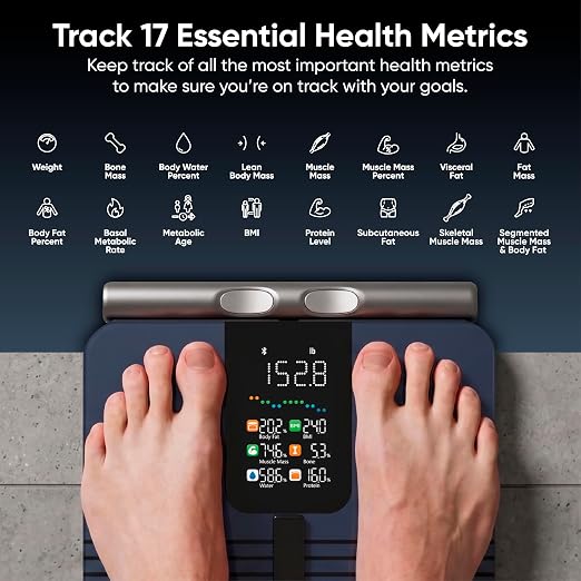 Wyze Smart Scale BodyScan with Handle, 8-Electrode Body Composition Scale for Body Weight, BMI, Body Fat, Muscle Mass, Segmental Analysis, 400 lbs, Black