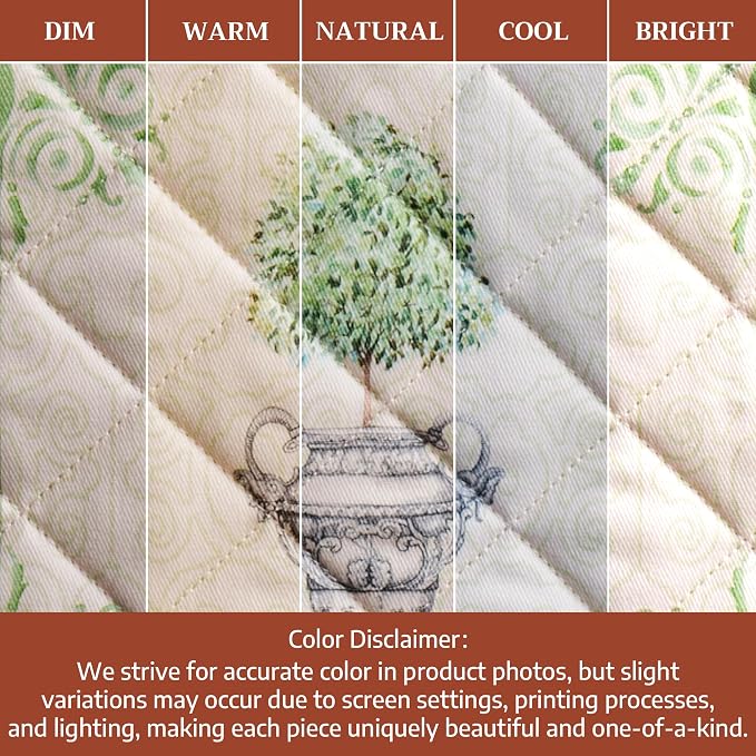 Maison d' Hermine Pot Holders 100% Cotton Potholders (8" x 8", Pack of 1) | Heat Resistant Hot Pads with Loop BBQ Cooking Baking Farmhouse Kitchen Handling Hot Pans Spring Summer - Jardin Du Roy