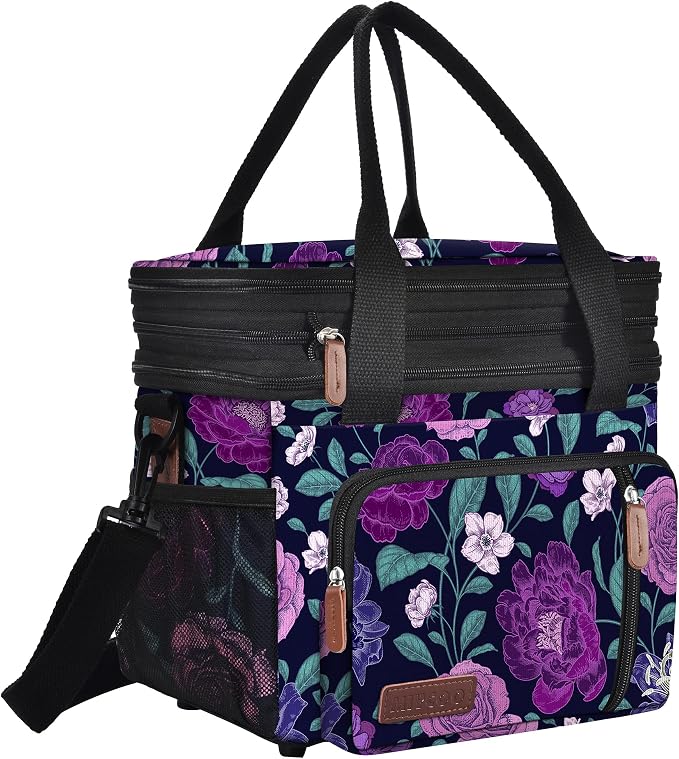 MIYCOO Lunch Bag for Women & Men, Expandable Double Deck Lunch Box, 15L | Leakproof & Waterproof, Portable, Large Soft Insulated Cooler bag for Adult, Work, Camping, Beach, Picnic, Travel