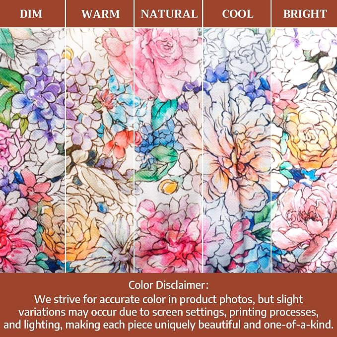 Maison d' Hermine Double Oven Mitts 100% Cotton Double Oven Glove (7"x35") | Heat Resistant BBQ Cooking Gloves with Loop Baking Grilling Kitchen Hotel Home Farmhouse Spring Summer - Floral Love