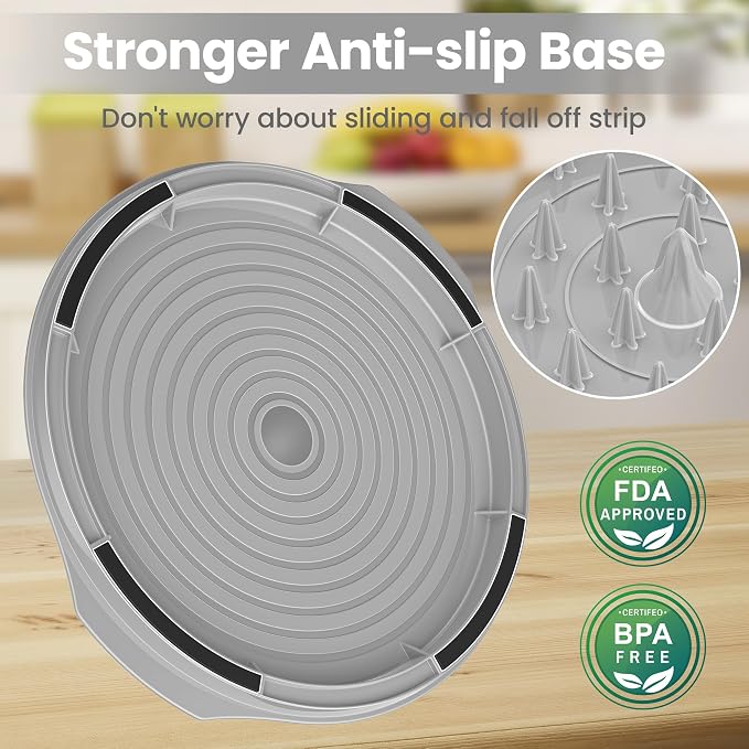 Chicken Shredder Tool Twist Large - Meat Shredders for Chicken Breast | 10'' Pro Visible Kitchen Gadgets Grinder Machine with Brush,Strong Anti-Slip Strip,Ergonomic Handle,BPA Free (Grey)