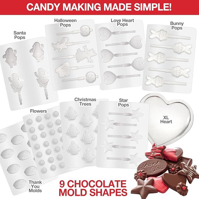 Electric Chocolate Melting Pot Dual Set with 30-Piece S'mores Accessories | Fondue Candy Maker for Dipping, Drizzling and Decorating Strawberries, Marshmallows, Pretzels, Fruit Cookies and Party Treats
