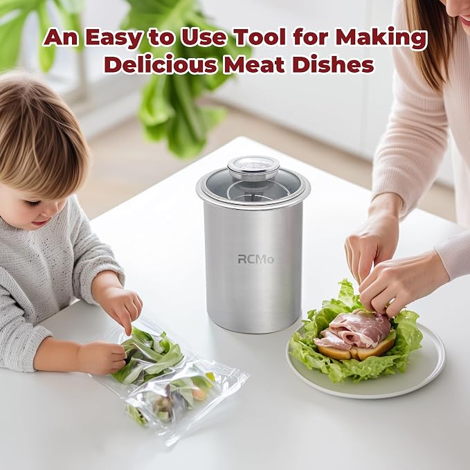 Deli Meat Press Mold for Ham Making Stainless Steel with Thermometer
