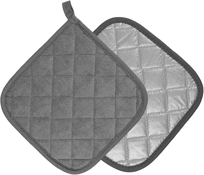 Pot Holders Cotton Made Machine Washable Heat Resistant Potholder, Pot Holder, Hot Pads, Trivet for Cooking and Baking (5, Dark Grey) | Cotton Made, Machine Washable, Heat Resistant Potholder, Hot Pads, Trivet for Cooking and Baking, Dark Grey