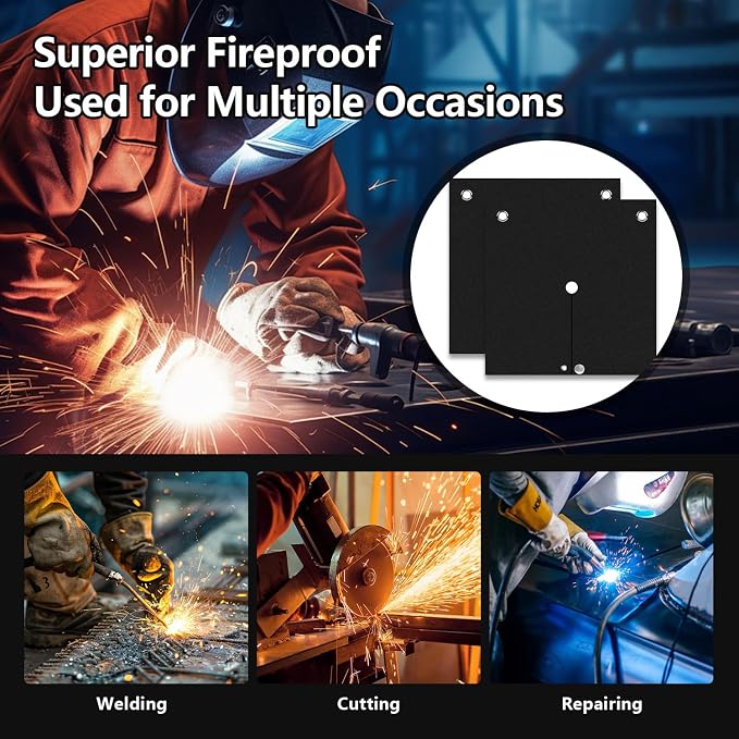 Graphite Carbon Welding Blanket Fireproof, Flame Resistant up to 3000℉ Brazing Soldering Felt, Soldering Flame Retardant Protective Mat, Brazing Heat Shield for Torch, Plumbing, 12" x 12"