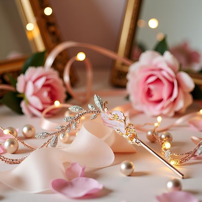 Gold Vintage Hair Sticks with Rhinestone, Metal Hair Fork Hair Chopsticks, 1 Hair Accessory Package