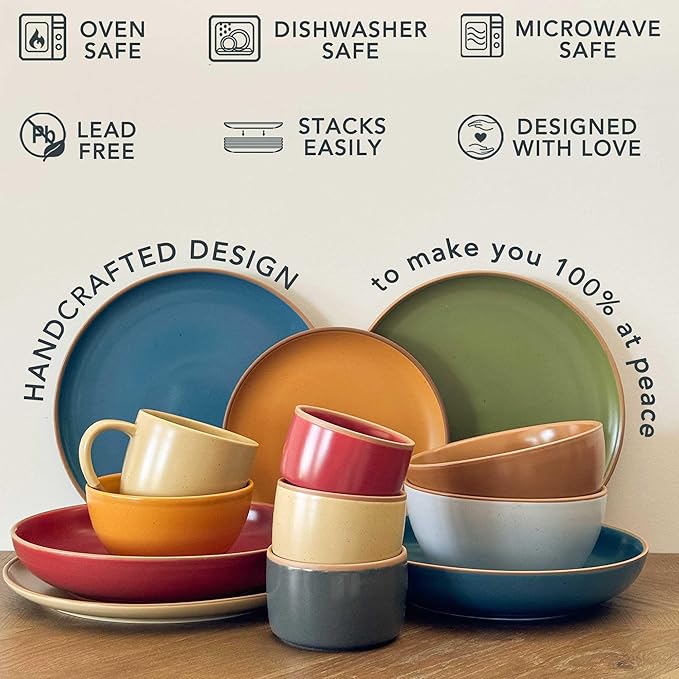 Mora Ceramic Ramekins - 6oz, Set of 6 - Small Oven Safe Baking Dishes/Cups - For Personal Pudding, Creme Brulee, Souffle, Serving Dip, Custard, Ice Cream - Single Mini Bowls - Artisan Colors