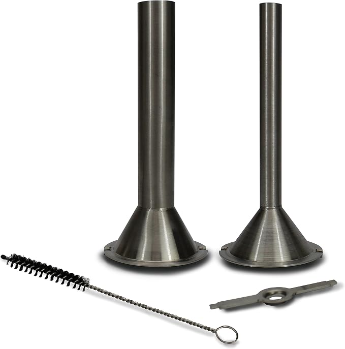 Chef'sChoice Food Grinder Attachment Premium Metal Designed for KitchenAid Stand Mixers Includes Sausage Stuffing Kit, One Size, Silver