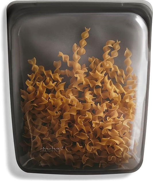 Stasher Premium Reusable Half Gallon Silicone Bag, Black, 64 oz | Food-Safe Silicone, BPA-Free, Leak-Free, Eco-Friendly, Freezer, Microwave, Dishwasher, Oven, Sous Vide, Meal Prep, Food-Safe