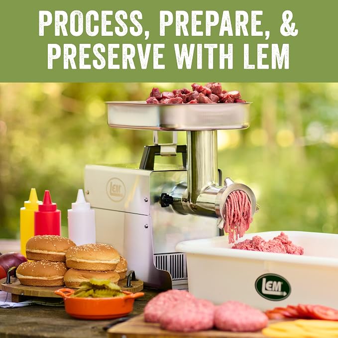 LEM Products Poly Bag Tape Sealer Machine and Tape | Heavy-Duty Sealing for Food Storage, Wraps Tape Around Bag, Seals Tight, and Cuts in Smooth Motion, Great for Ground Meat
