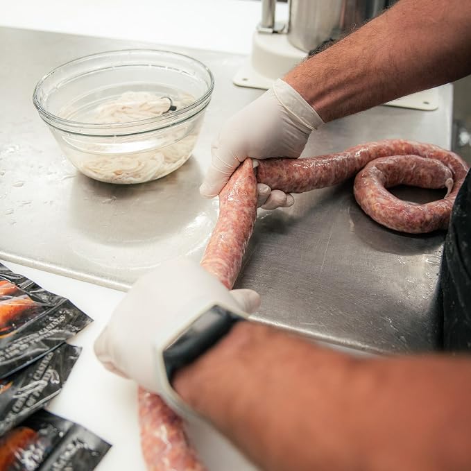 Bearded Butchers Onion & Bell Pepper Bratwurst DIY Kit – Mild Brats with Onion & Bell Pepper Seasoning, Optional Jalapeños & 32mm-35mm Natural Hog Casings – Makes Up to 25 lbs Meat