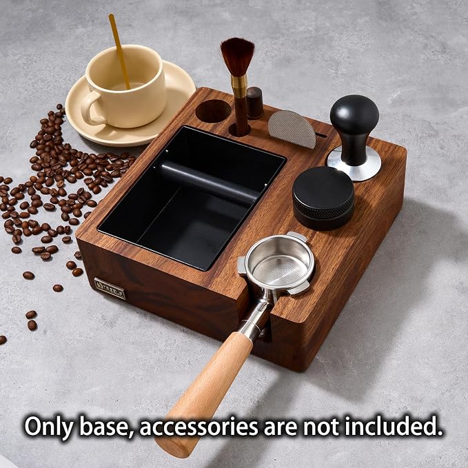 Espresso Knock Box, Tamping Station 54mm for Breville Machines | Barista Workstation with Tamper, Distributor, Normcore Counter Organizer, Portafilter Holder & Multi-Accessory Storage