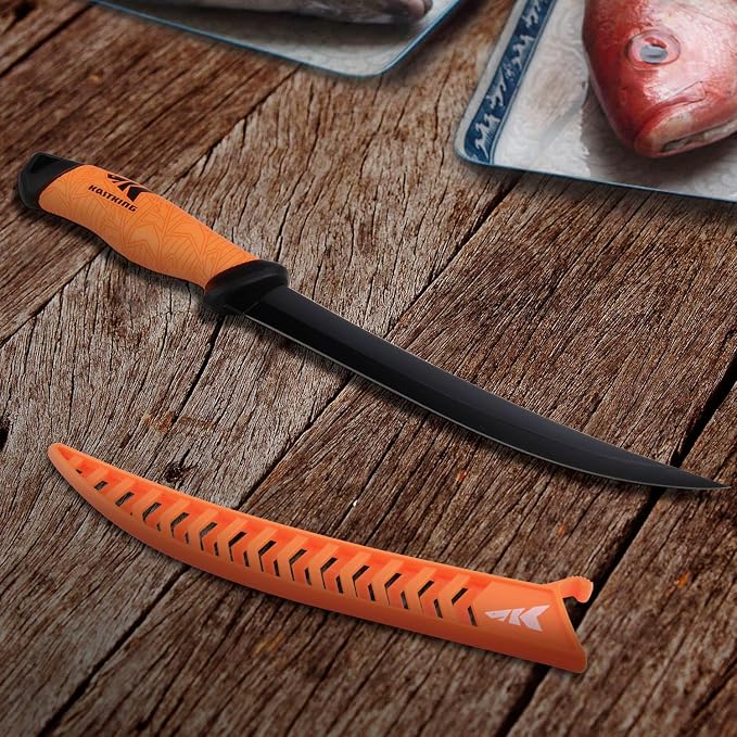 KastKing Speed Demon Pro Fillet Knife with Protective Sheath | Razor Sharp G4116 German Stainless Steel Blade, Non-Slip Grip, Corrosion-Resistant Coating, 8 Options Available